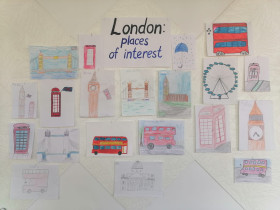 Выставка работ учащихся 5в класса «London: places of interest».